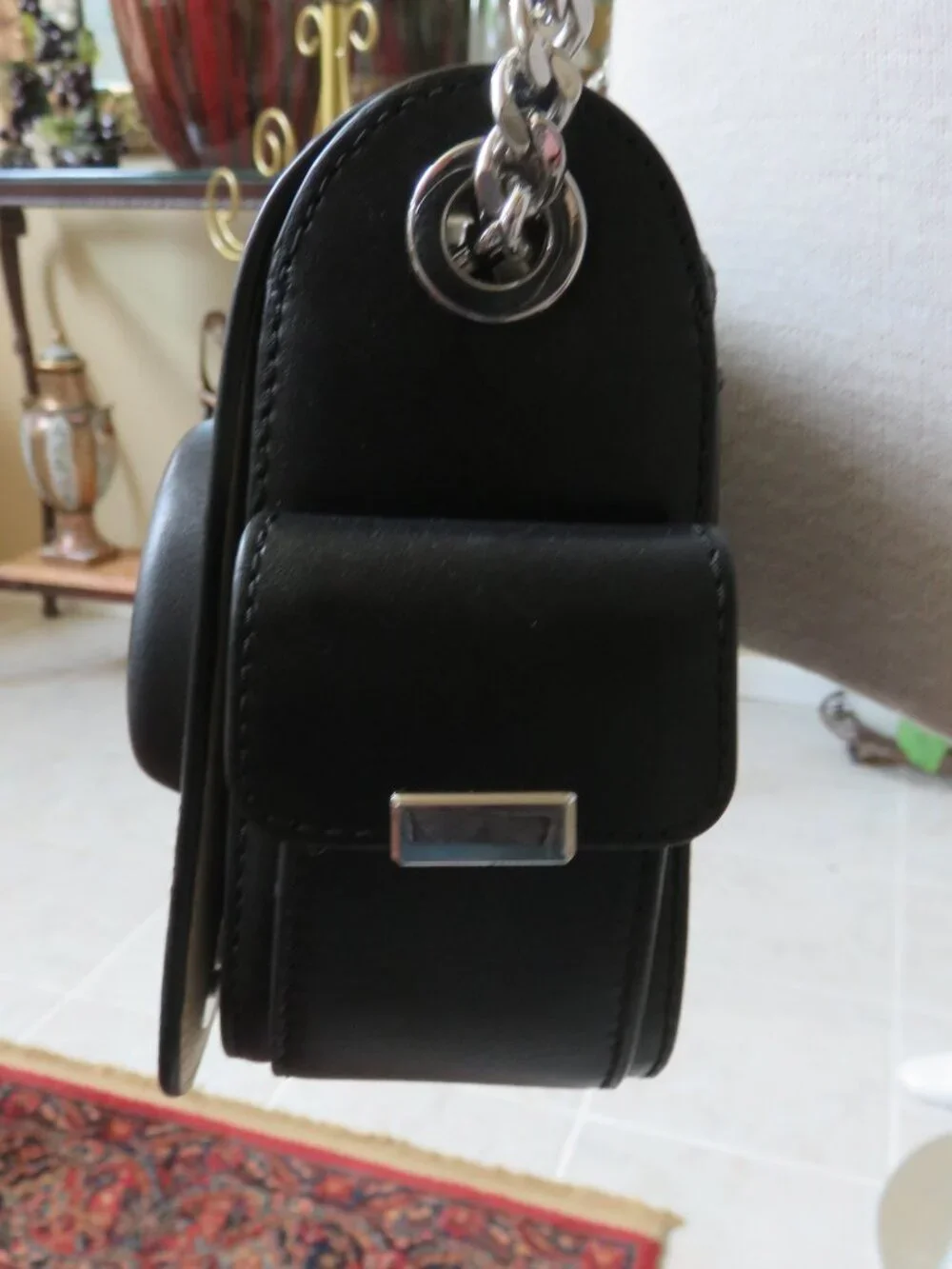 Black leather Michael Kors camera crossbody